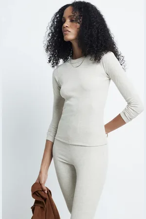 River Island Long sleeve baby tee in beige