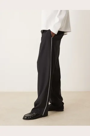 ASOS Wide leg smart trousers with contrast side piping in