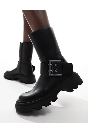 Stradivarius Ankle boot with buckle detail in