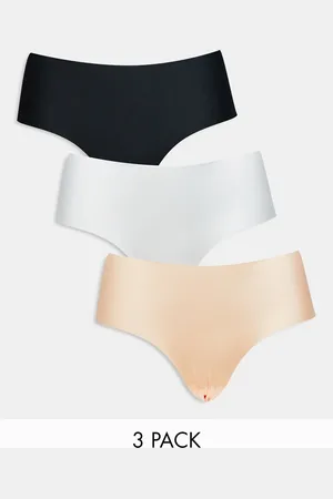 ASOS 3 pack no vpl hipster short in black, white & beige