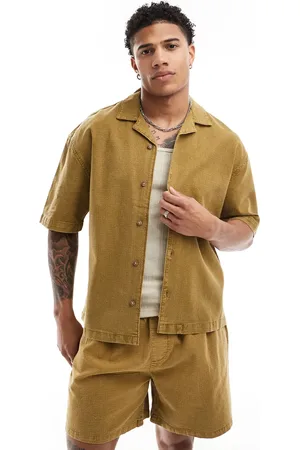 Pull&Bear Woven co-ord shirt in khaki