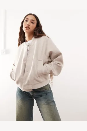 Noisy May Lightweight bomber jacket in beige