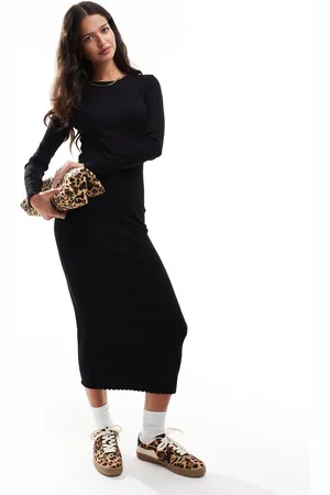 Miss Selfridge Long sleeve midi dress in