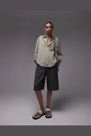 MANGO Stripe shirt in white and