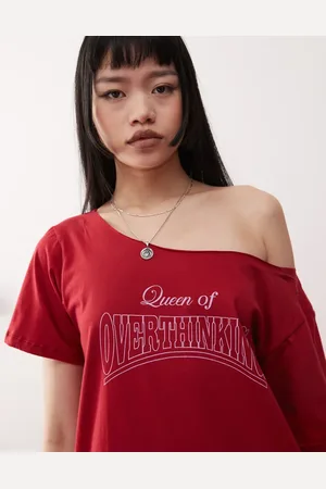 Motel Scottie slouchy one-shoulder t-shirt in