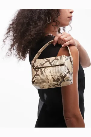 MANGO Mini handbag with chain in snake print