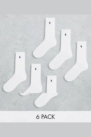 Ralph Lauren 6 pack sport socks in with pony logo