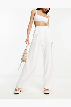 River Island Pleat wide leg dad trouser in