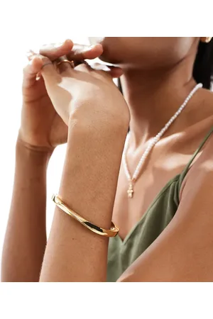 ASOS 14k plated bangle bracelet with minimal twist design