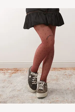 Reclaimed Burgundy tights with polka dots