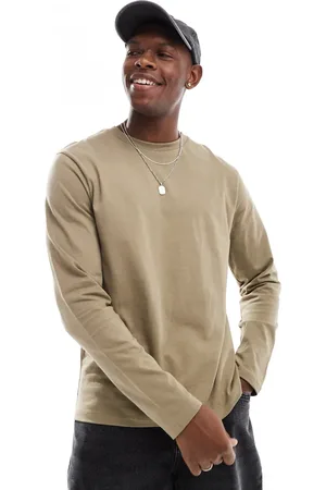 ASOS Essential long sleeve crew neck t-shirt in khaki