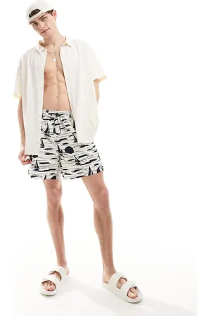 Hunky Trunks Sunset boat swim short in off white