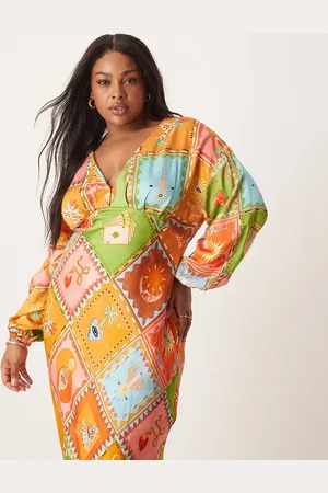 Never Fully Dressed Balloon sleeve midaxi dress in print