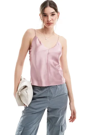 ASOS Satin v neck cami in pink