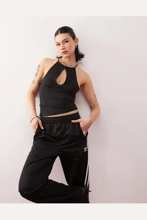 Weekday Halter neck ruched drawstring top in