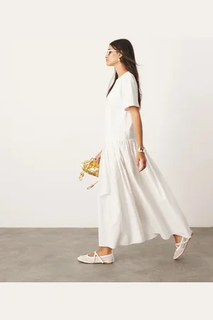 ASOS Jersey contrast fabric tshirt dress with drop waist in