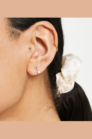 Kingsley Ryan Sterling chain drop stud earrings