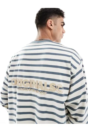 JACK & JONES Oversized long sleeve t-shirt in stripe