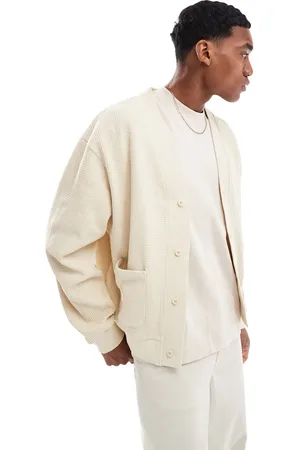 ASOS Oversized boxy waffle textured cardigan in