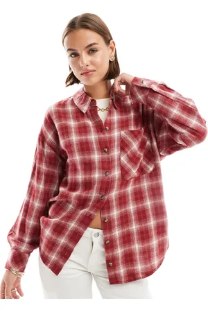 Stradivarius Oversized check shirt in