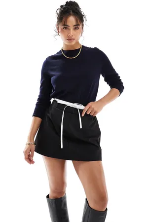 ASOS Double waistband detail tailored mini skirt