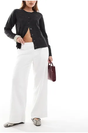 Hollister Low rise linen wide leg trouser in