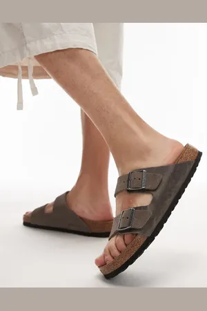 Birkenstock Arizona oiled leather sandal in concrete
