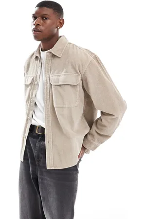 Pull&Bear Corduroy shirt in washed sand