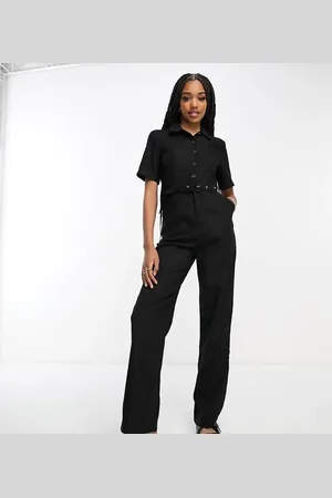 Lola May Belted wide leg jumpsuit in