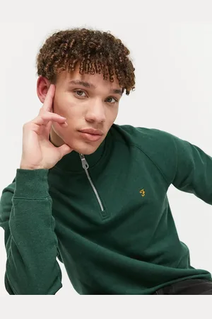 Farah Jim half zip marl cotton sweat in