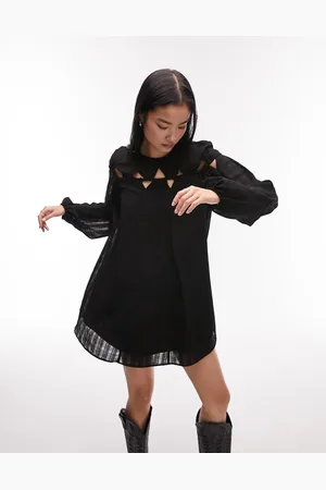 Topshop Triangular textured cut out chuck on mini dress in