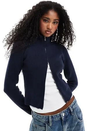 Stradivarius Zip through knit cardigan in
