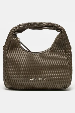 VALENTINO Valentino frequency textured grab bag with crossbody strap in taupe