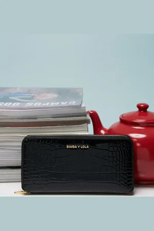 Bimba y Lola Croc PU zip wallet in