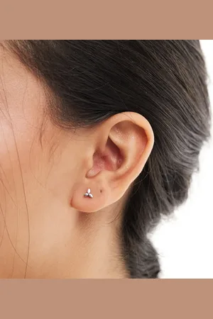 Kingsley Ryan 3 petal flower stud earrings in sterling