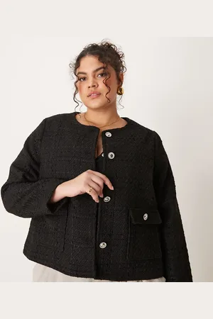 New Look New Look Curve boucle cropped jacket in