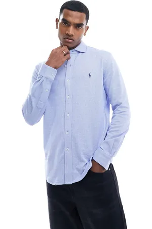 Ralph Lauren Icon logo herringbone print jersey shirt in /white