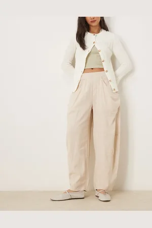 Free People High road barrel leg pull-on trousers in birch