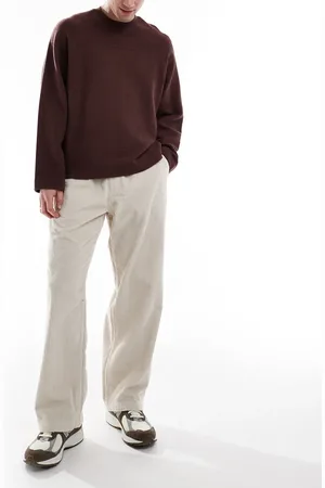 JACK & JONES Bill wide fit cord pull on trouser in beige