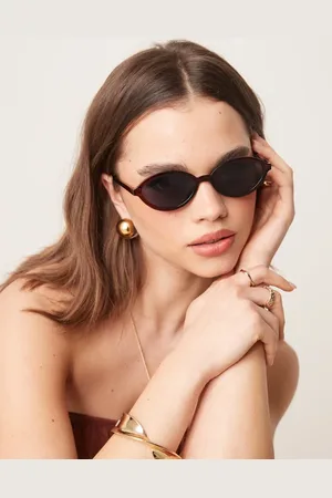 ASOS Slim oval sunglasses in crystal