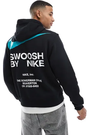 Nike Club Swoosh graphic backprint hoodie in