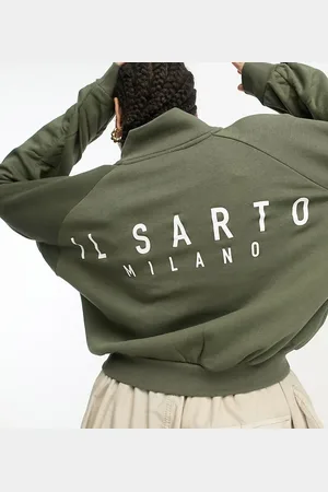 Il Sarto Il Sarto Plus bomber jacket co-ord with ruched sleeves in khaki