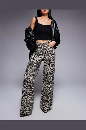 ASOS Low rise dad jean in zebra print