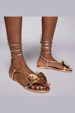 Public Desire Public Desire Magnolia Wide Fit 3D floral flat sandals in