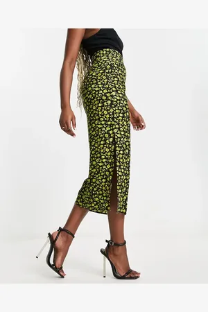 Whistles Button side midi skirt in floral