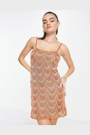 MANGO Giltter pattern cami dress in