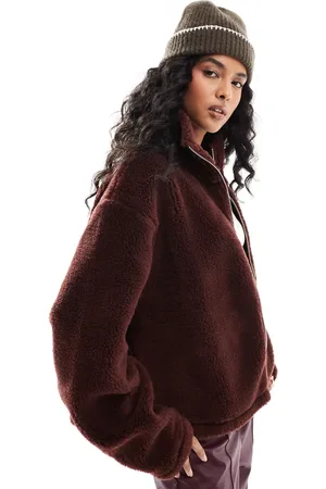 ASOS Borg zip through in chocolate