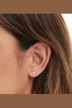 Kingsley Ryan 5mm CZ triangle stud earrings in sterling
