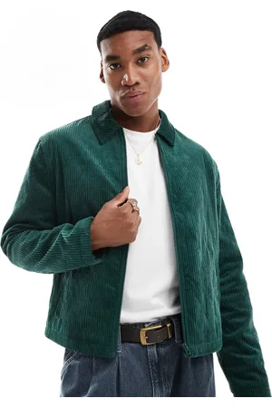 ASOS Corduroy quilted harrington jacket in