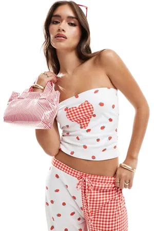 ASOS Bandeau co-ord in strawberry print